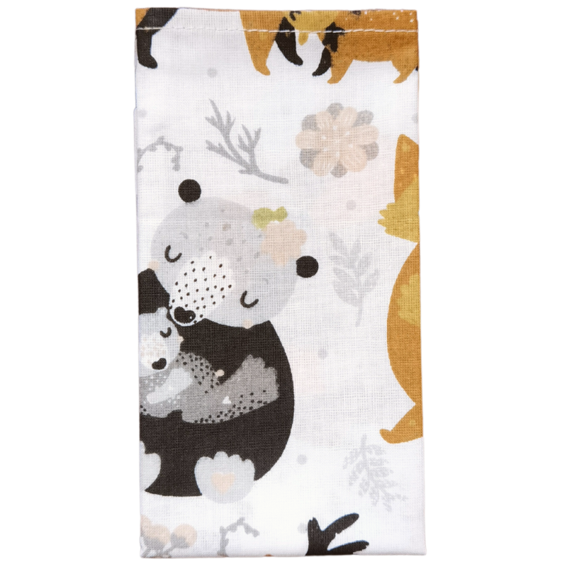 textil zsebkendő erdei állatcsaládok zöld szokások