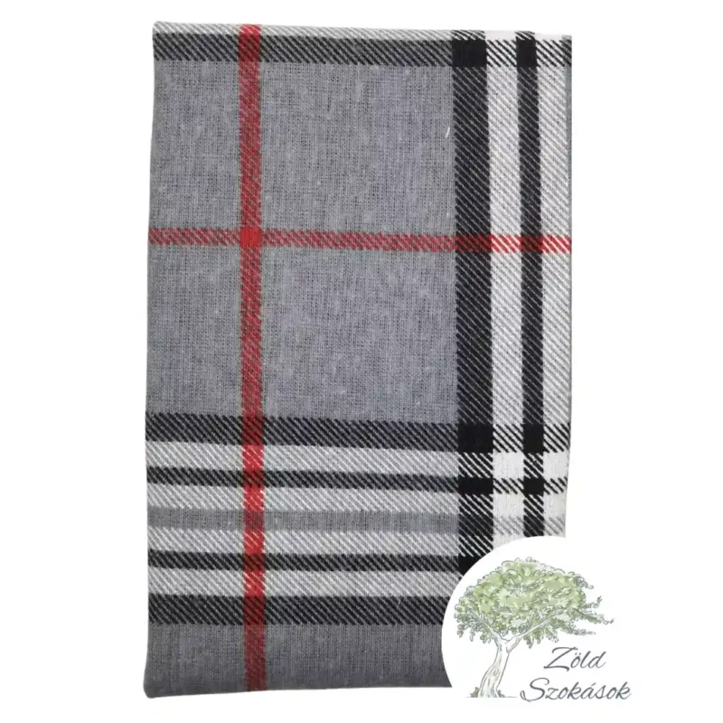 Pamut flanel textil zsebkendő- XL méret, szürke Burberry-stílusú