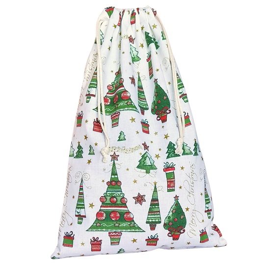Textil Mikulás zsák karácsonyfa