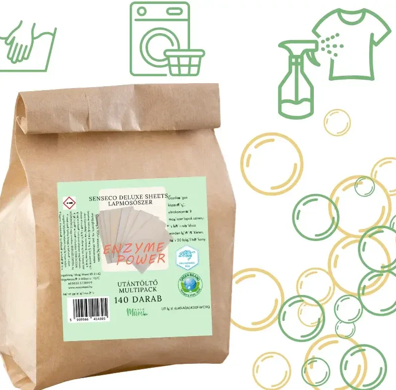 SensEco Deluxe sheets-lapmosószer Enzyme Power 140 db megapack