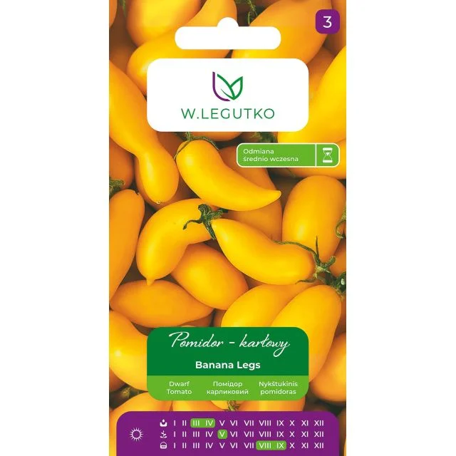 Paradicsom vetőmag, Banana Legs _banán lábak_sárga hosszúkás, 0,5 g – W.Legutko