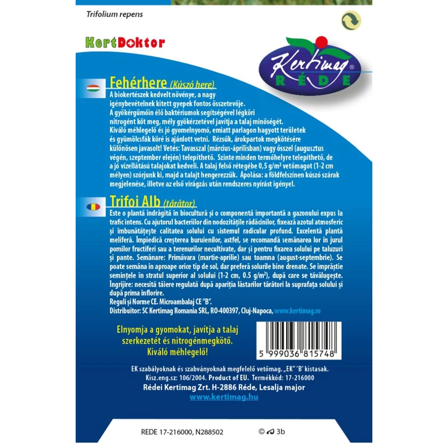 Fehérhere vetőmag, 50 g – Rédei Kertimag 2