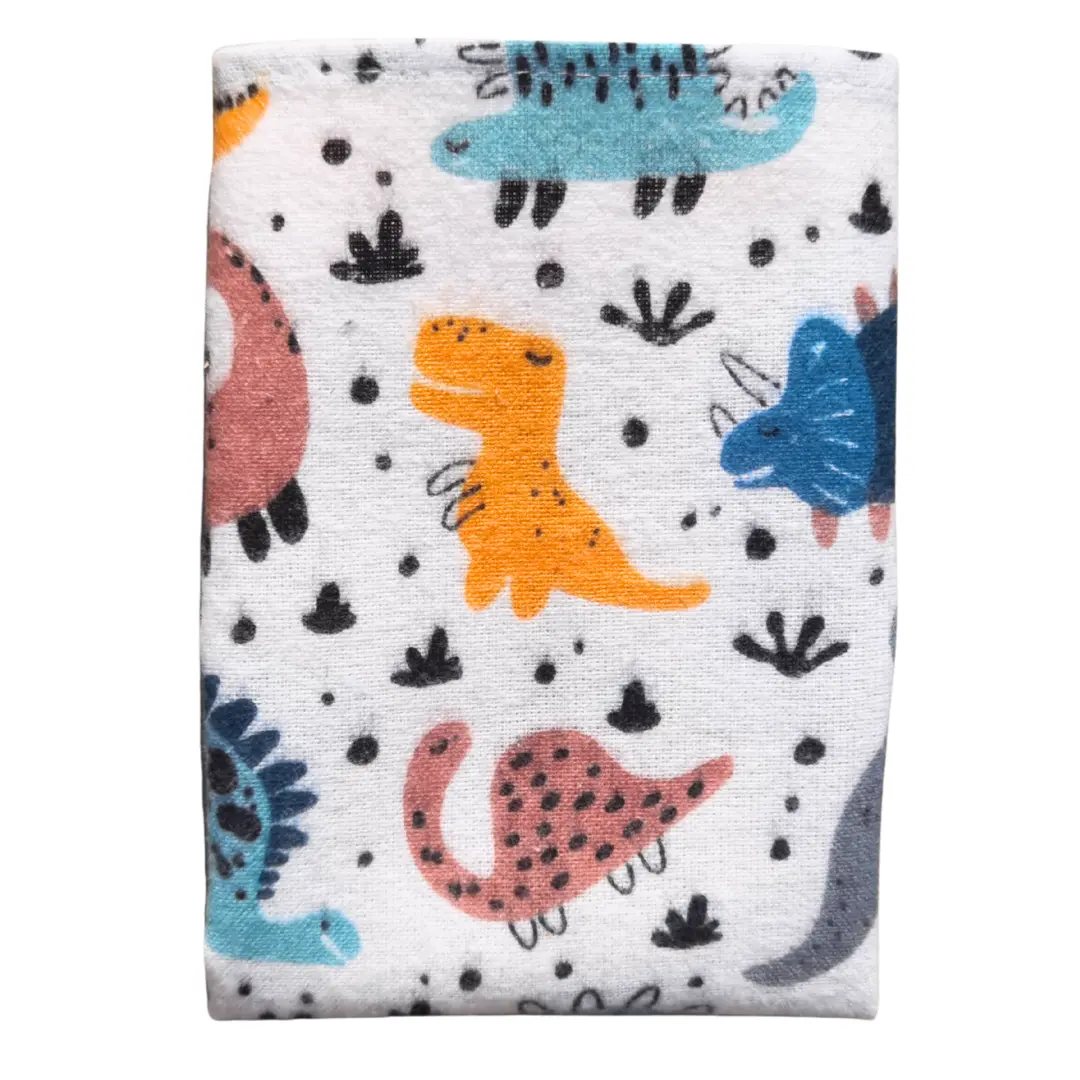 Pamut flanel textil zsebkendő, kicsi dinók – M, 27×27 cm