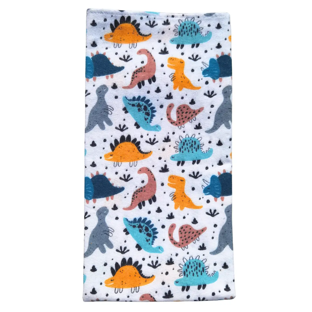 Textil pelenka, 100% pamut flanel – színes dinók, 70 × 70 cm