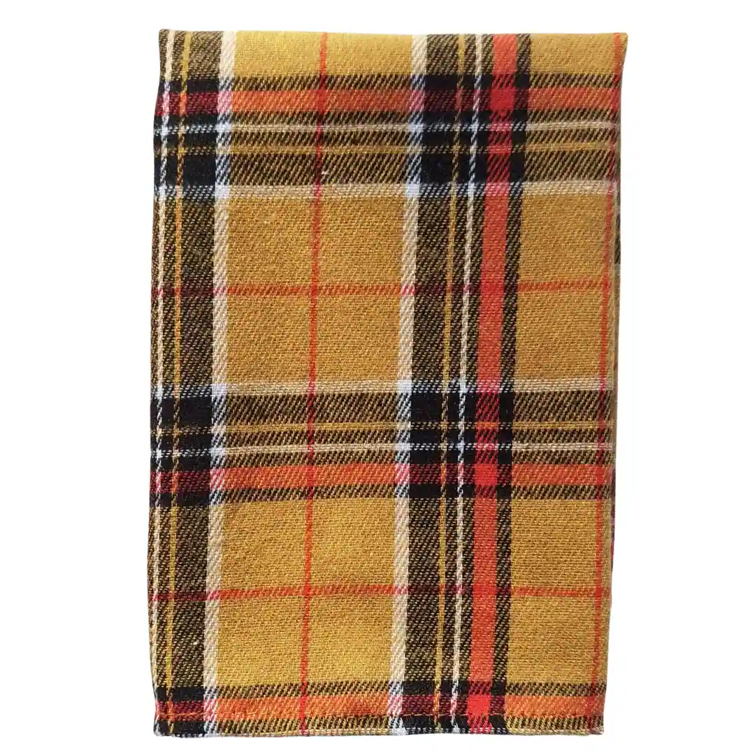 Pamut flanel textil zsebkendő, mustársárga skót kockás