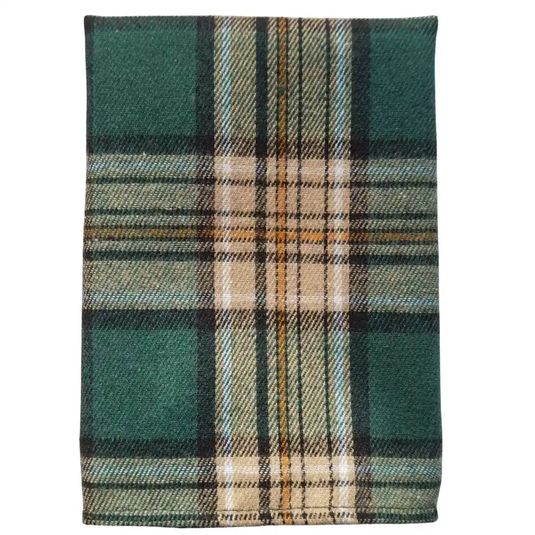 Pamut flanel textil zsebkendő, zöld skót kockás
